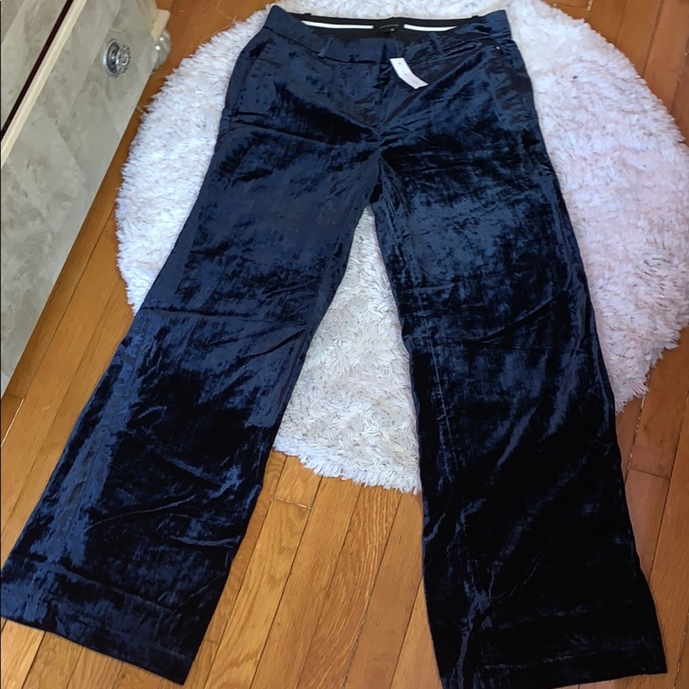 Ann Taylor wide leg blue velvet pants